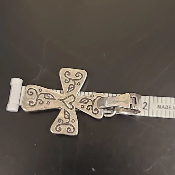 Silver Tone Heart Cross Pendant - Picture 3 of 4